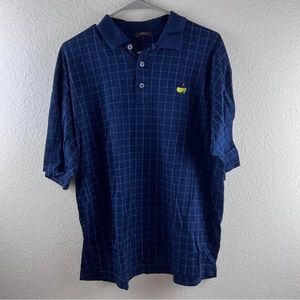 Marbas Made In Italy Masters Collection Mens Grid Polo Shirt Size Medium